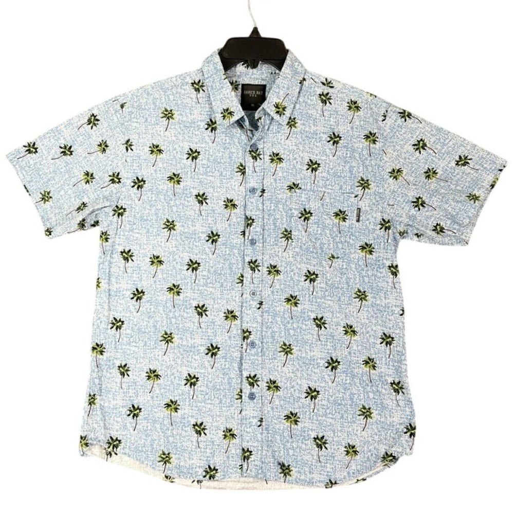 Hawks Bay Shirt Mens Extra Large Hawaiian Resort Palm Button-Front Camp Cabana‎